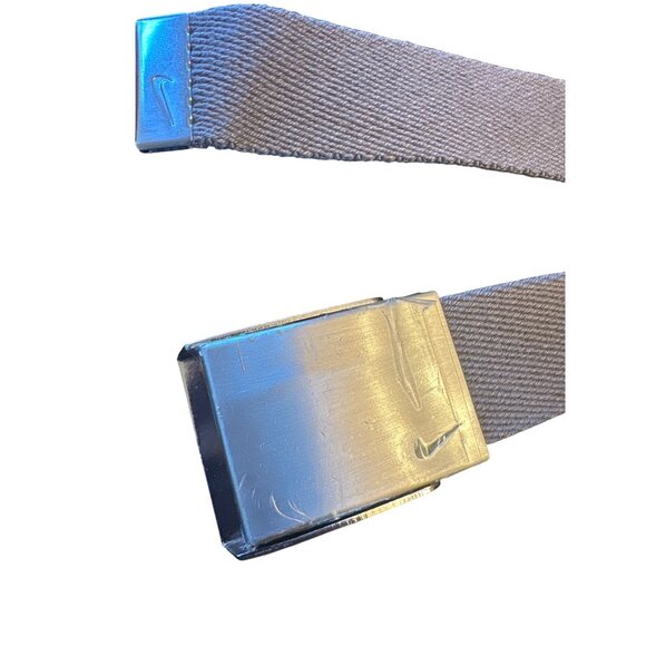 Nike Gray Canvas Belt With Metal Buckle Adjustable O/S Golf Sport - Picture 2 of 3